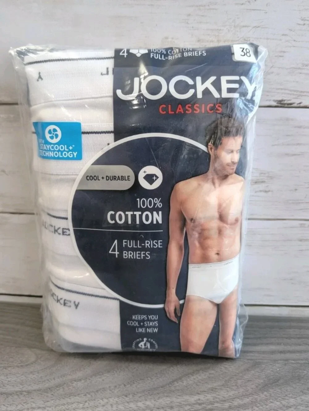Jockey classic full rise briefs, in white , size 44